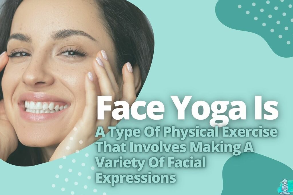 a woman doing face yoga