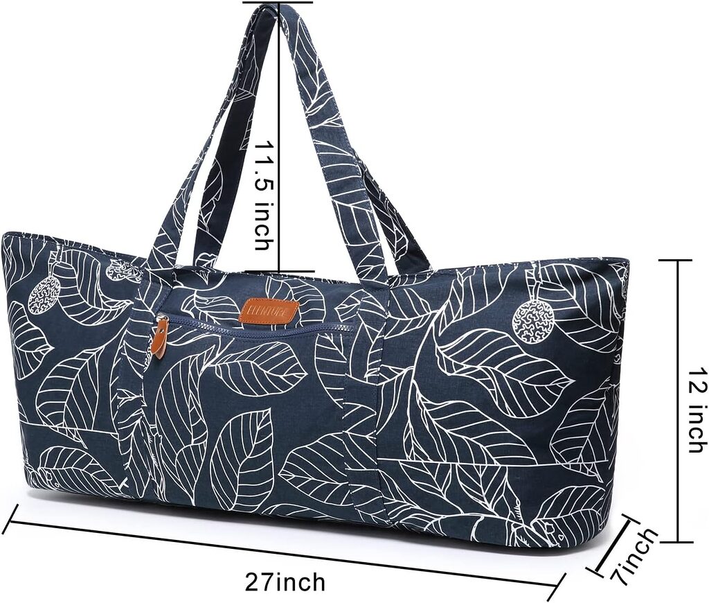 ELENTURE Large Yoga Mat Bag for 1/4 1/3 2/5 1/2-Inch Extra Thick Exercise Yoga Mat, Exercise Yoga Mat Tote Sling Carrier with Mat Carrying Strap and Large Pocket for Women Men