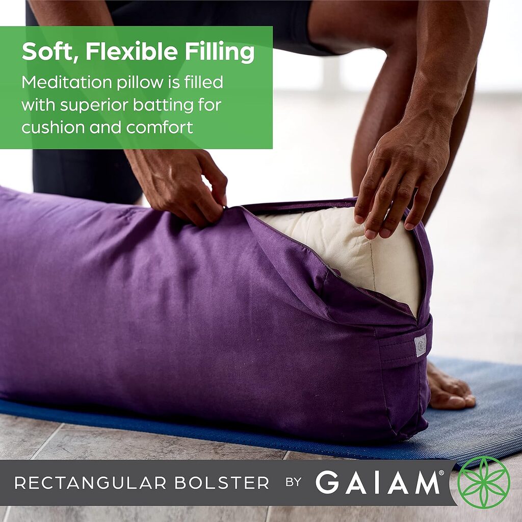 Gaiam Yoga Bolster Rectangular Meditation Pillow
