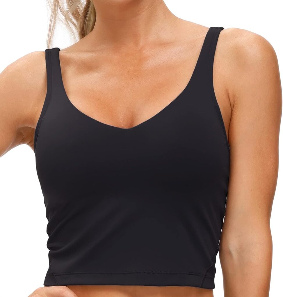 THE GYM PEOPLE Womens Sports Bra Longline Wirefree Padded with Medium Support