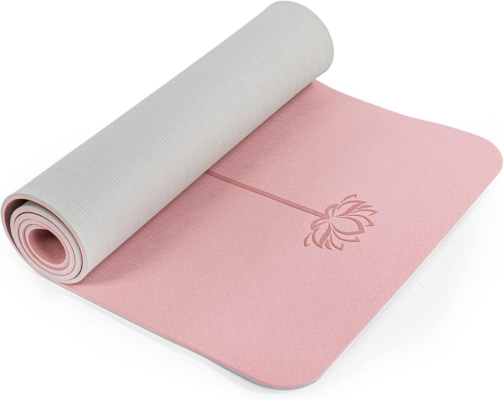 Yoga Mat Non Slip, Pilates Fitness Mats, Eco Friendly, Anti-Tear 1/4 Thick Yoga Mats for Women, Exercise Mats for Home Workout with Carrying Sling and Storage Bag